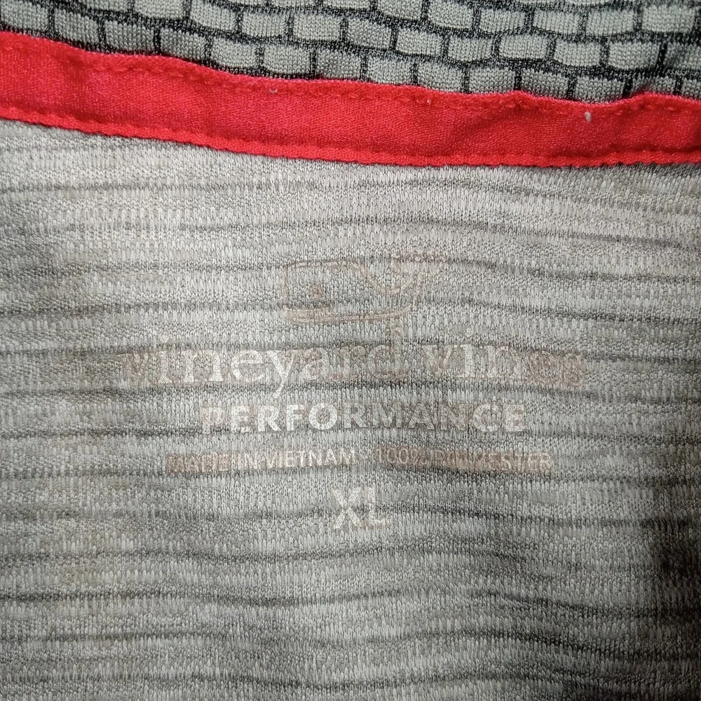 Vineyard Vines Pullover Mens XL Gray Striped Performance 1/4 Zip Long Sleeve Top